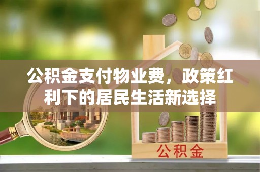 东港公积金支付物业费，政策红利下的居民生活新选择