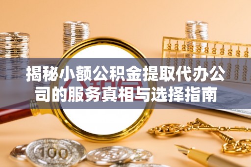 东港揭秘小额公积金提取代办公司的服务真相与选择指南