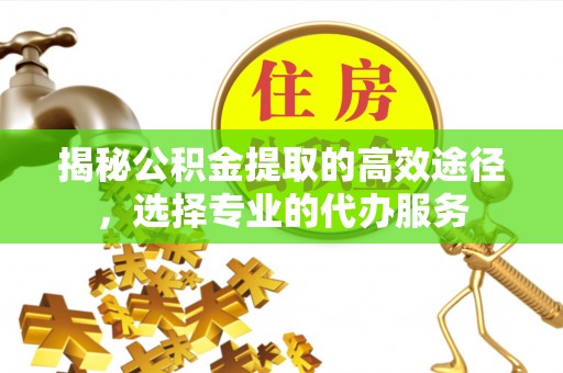 东港揭秘公积金提取的高效途径，选择专业的代办服务